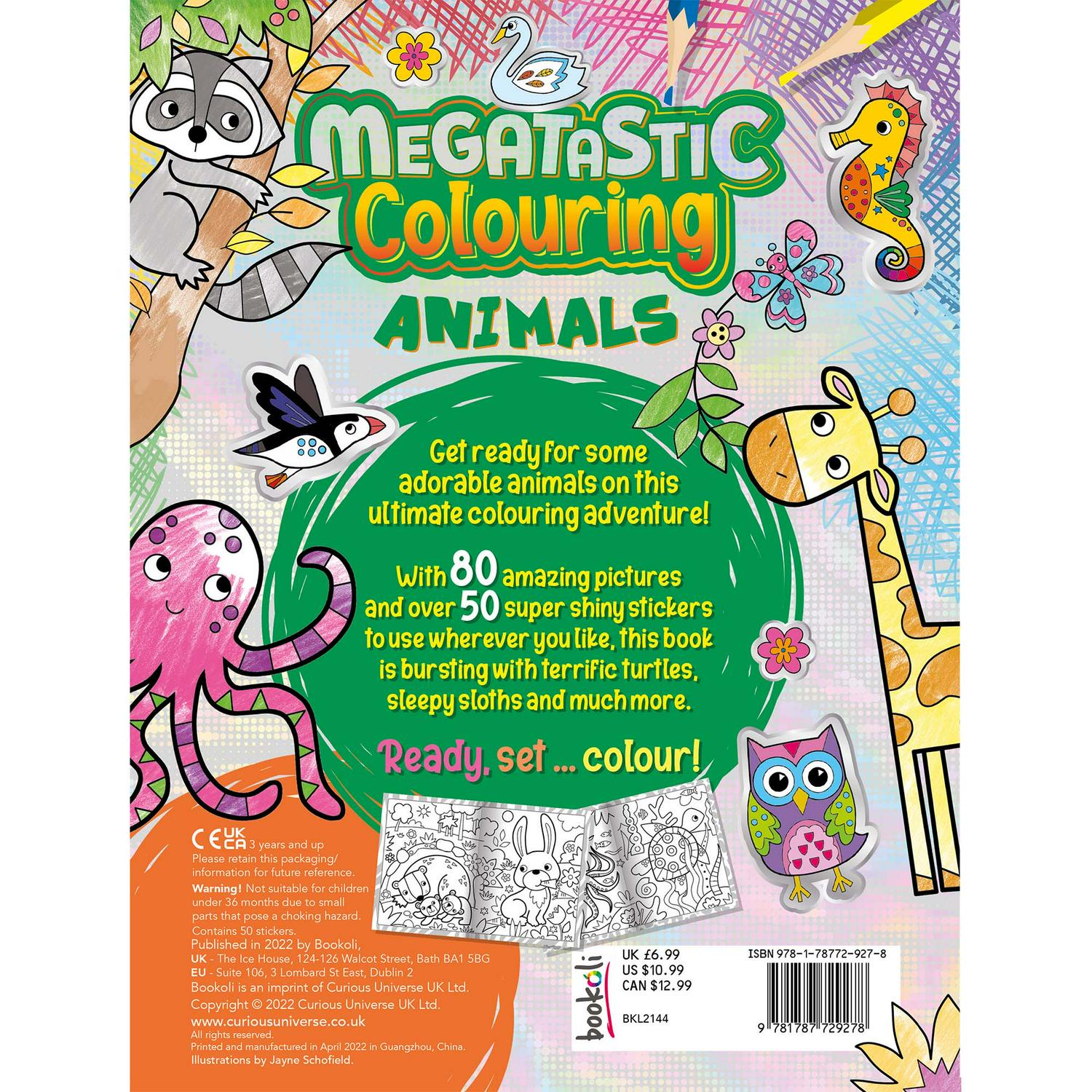 Curious Universe Megatastic Animals colouring book - British product