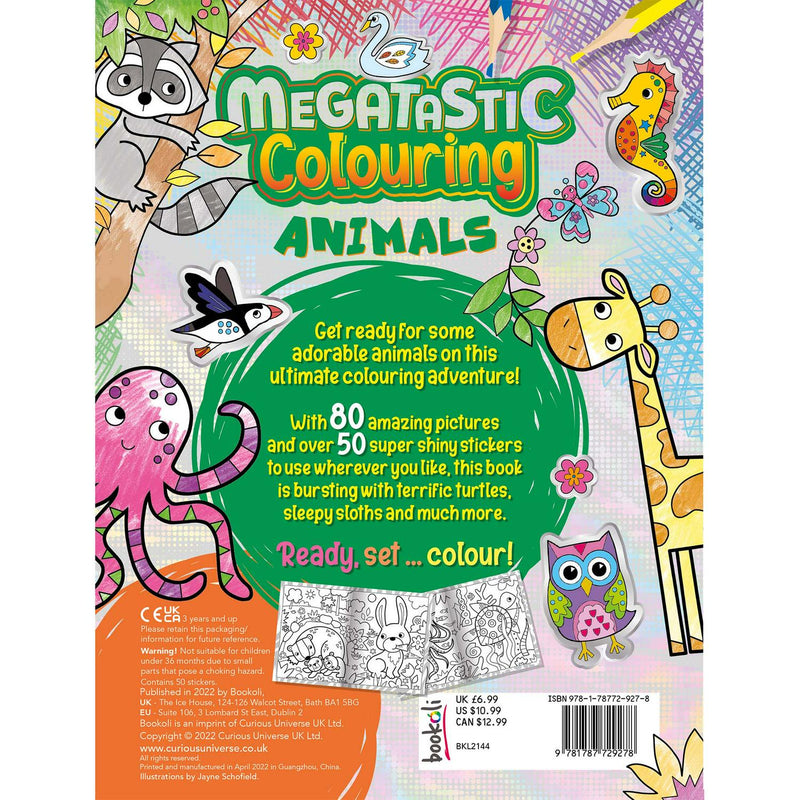 Curious Universe Megatastic Animals colouring book - British product