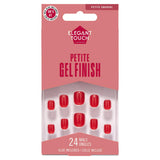 Petite Squoval Gel Finish False Nails in Red Rose, 24 Pieces with Nail Glue