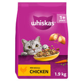 Whiskas 1+ chicken complete adult dry cat food 1.9kg (British brand)