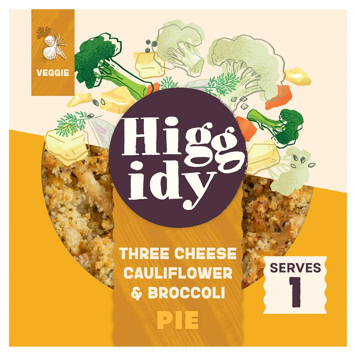 Higgidy Three Cheese Cauliflower Broccoli Pie 200g, UK version