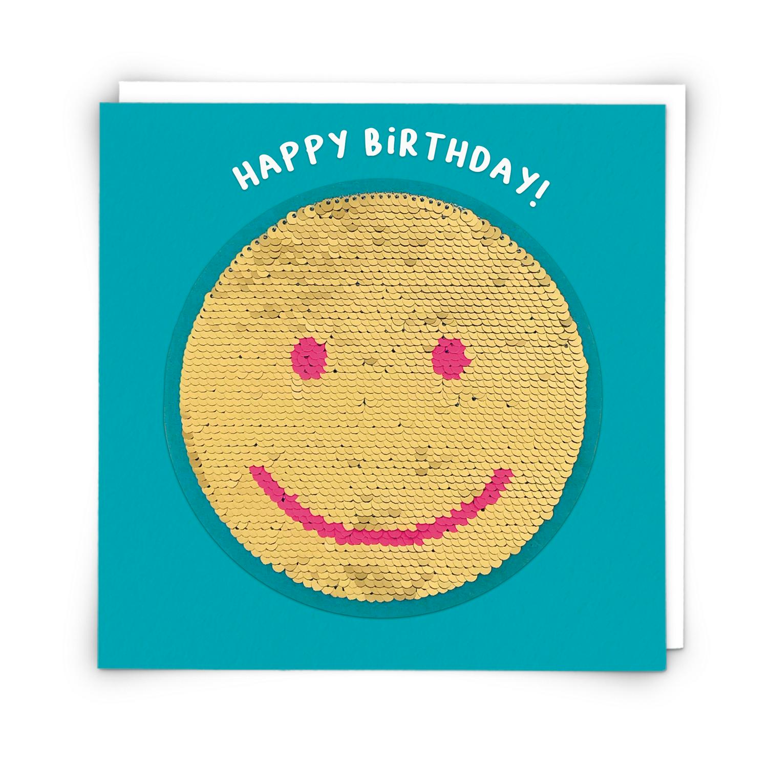 Redback Cards birthday card Smiley Seqin Face 16cm, imported from the UK