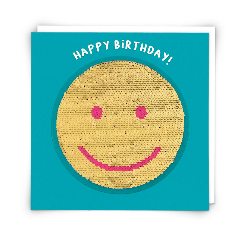 Redback Cards birthday card Smiley Seqin Face 16cm, imported from the UK