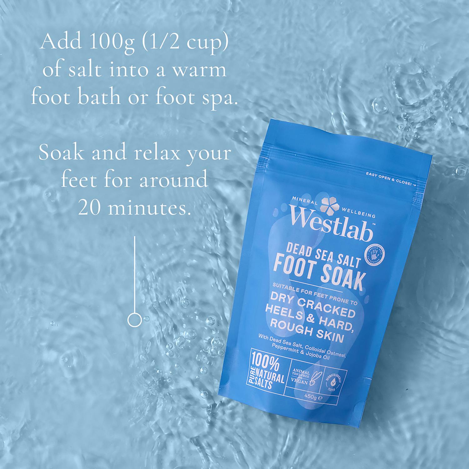 Dead Sea Salt Foot Soak with Colloidal Oatmeal, Peppermint, and Jojoba Oil 450g