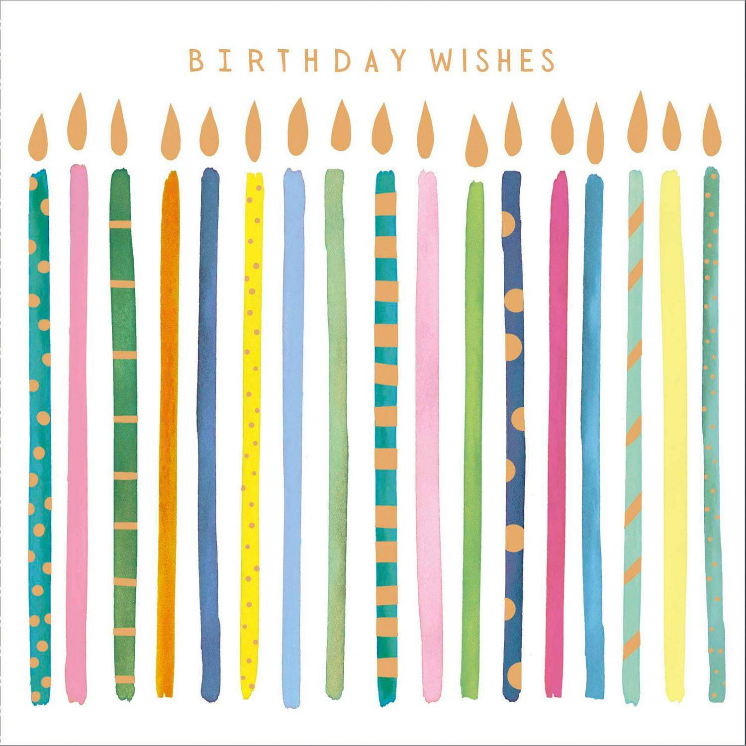 Sainsbury's birthday card rainbow candles 15.9x15.9cm (British brand)