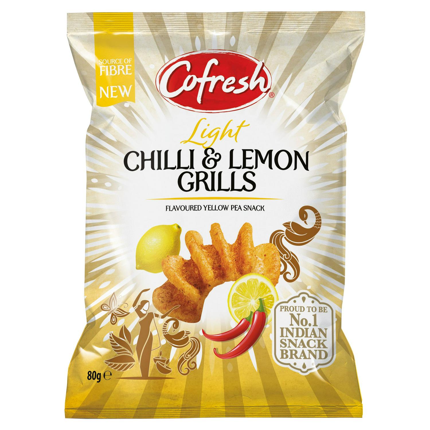 Cofresh Light Chilli & Lemon Yellow Pea Snack 80g - British product