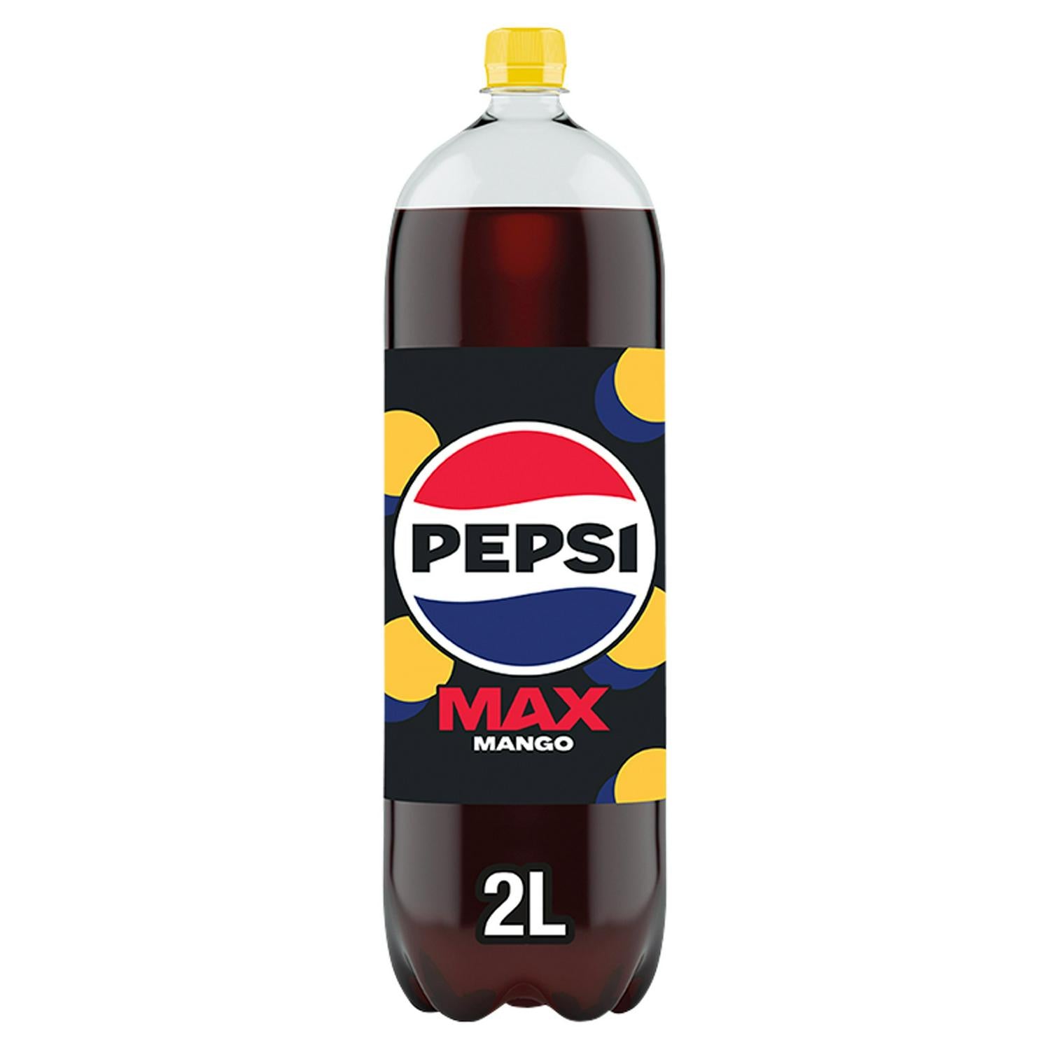 Pepsi Max Mango No Sugar Cola Bottle 2L, imported from the UK