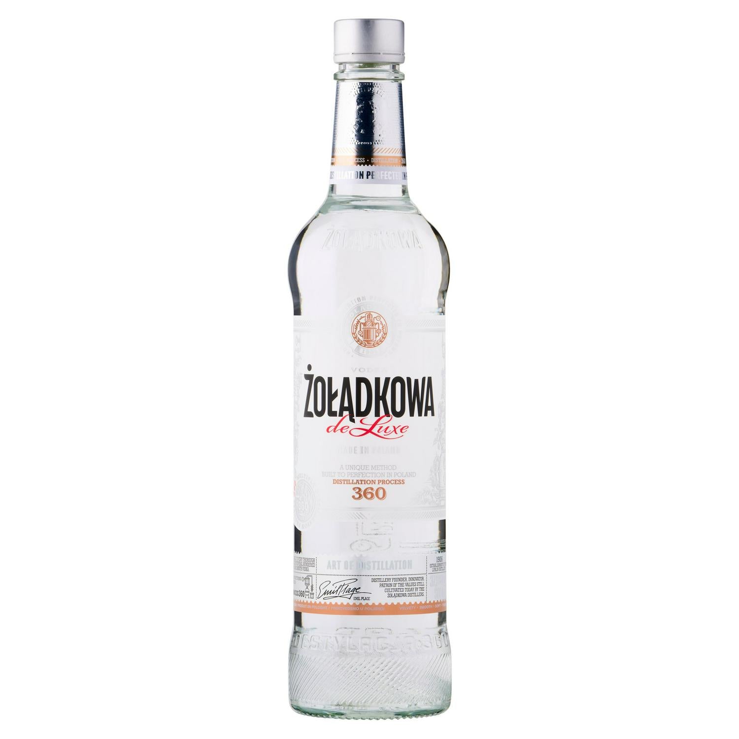 Zodkowa De Luxe Vodka 50cl glass bottle packaged securely (British brand)