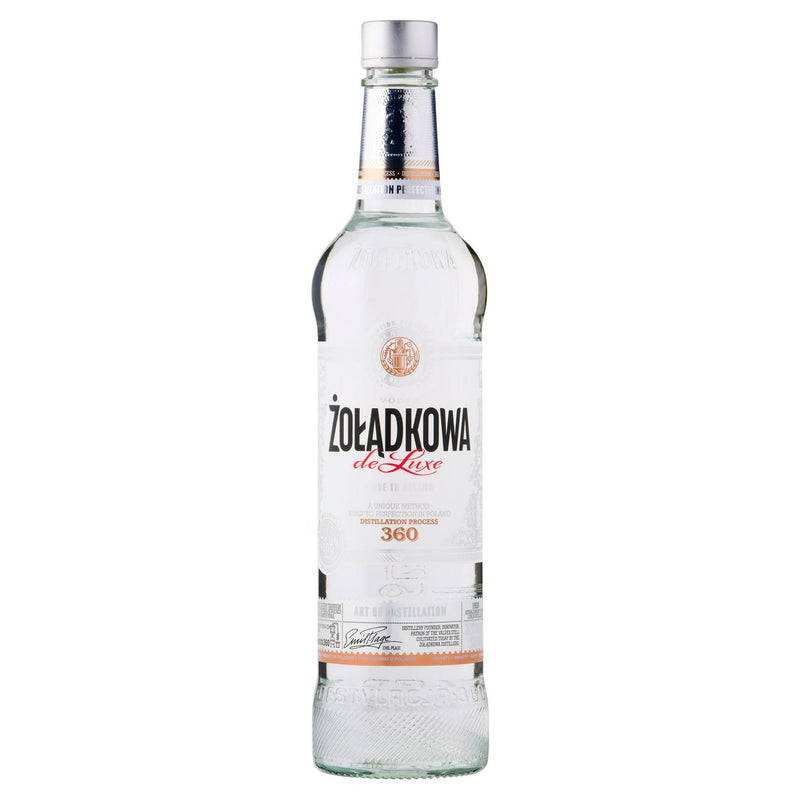 Zodkowa De Luxe Vodka 50cl glass bottle packaged securely (British brand)
