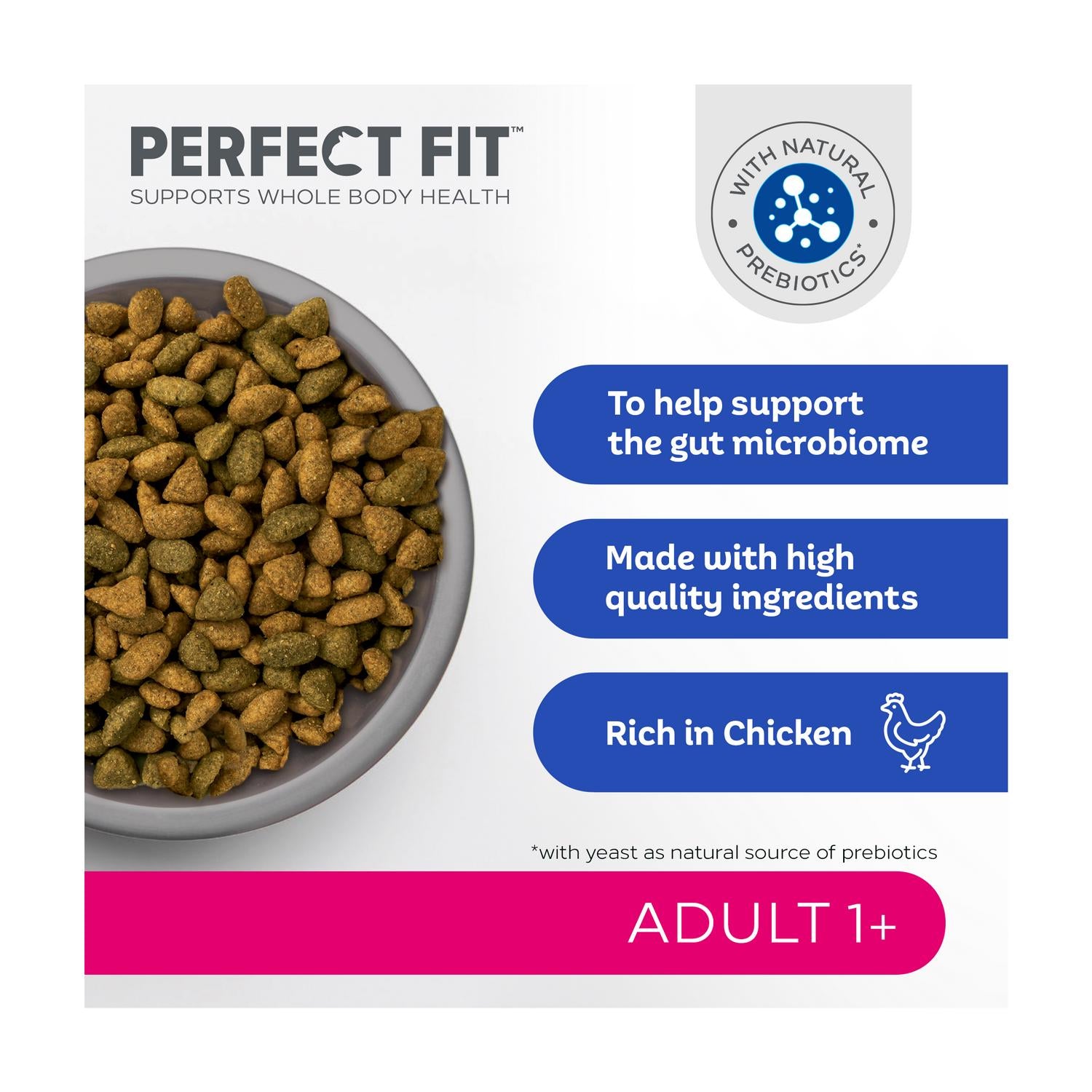 Perfect Fit Advanced Nutrition Adult Complete Dry Chicken Cat Food 750g