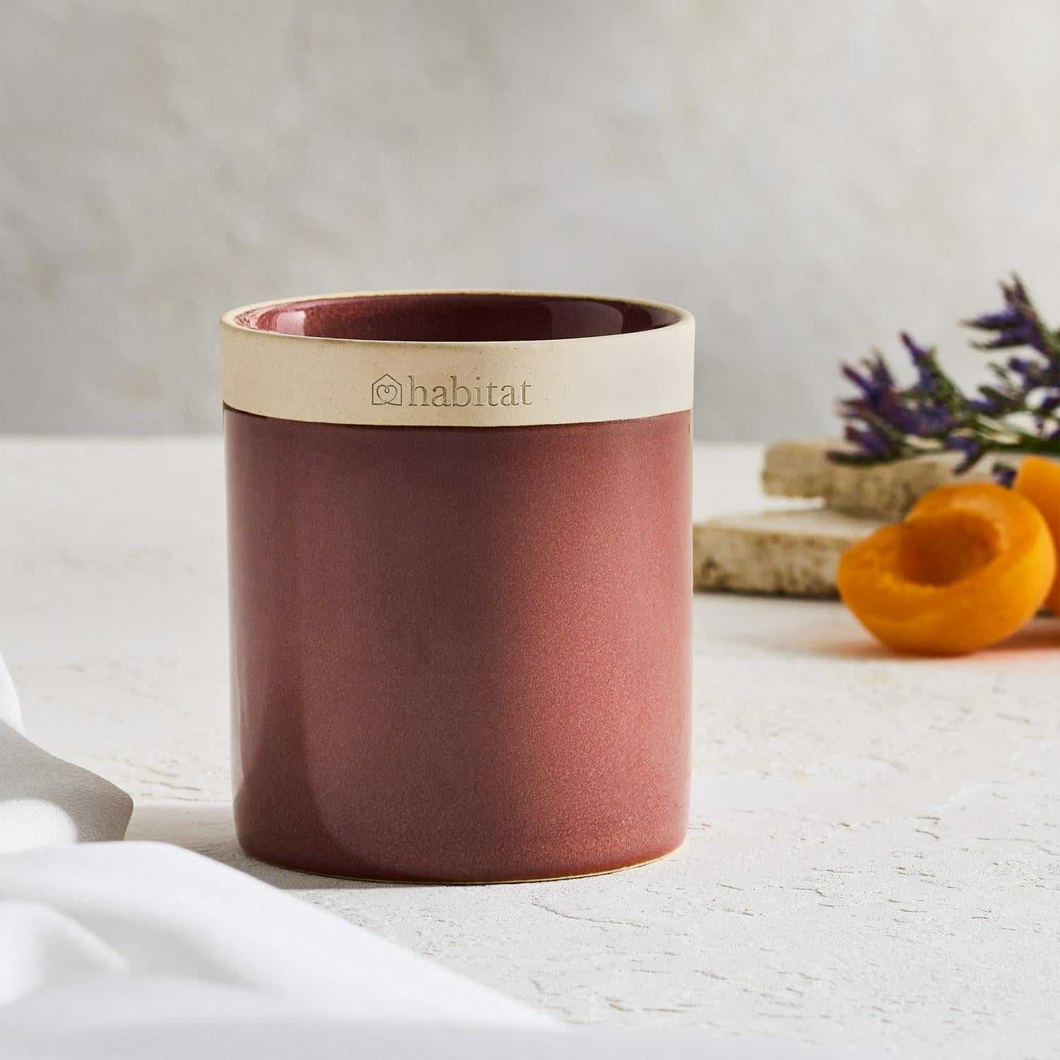 Habitat small ceramic scented candle in patchouli and plum, 110g, UK version