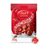 Lindt Christmas milk chocolate mini truffles bag 80g, UK version