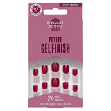 Petite Gel Finish Artificial Nails in Cherry Wine with Glue, 24 Pack
