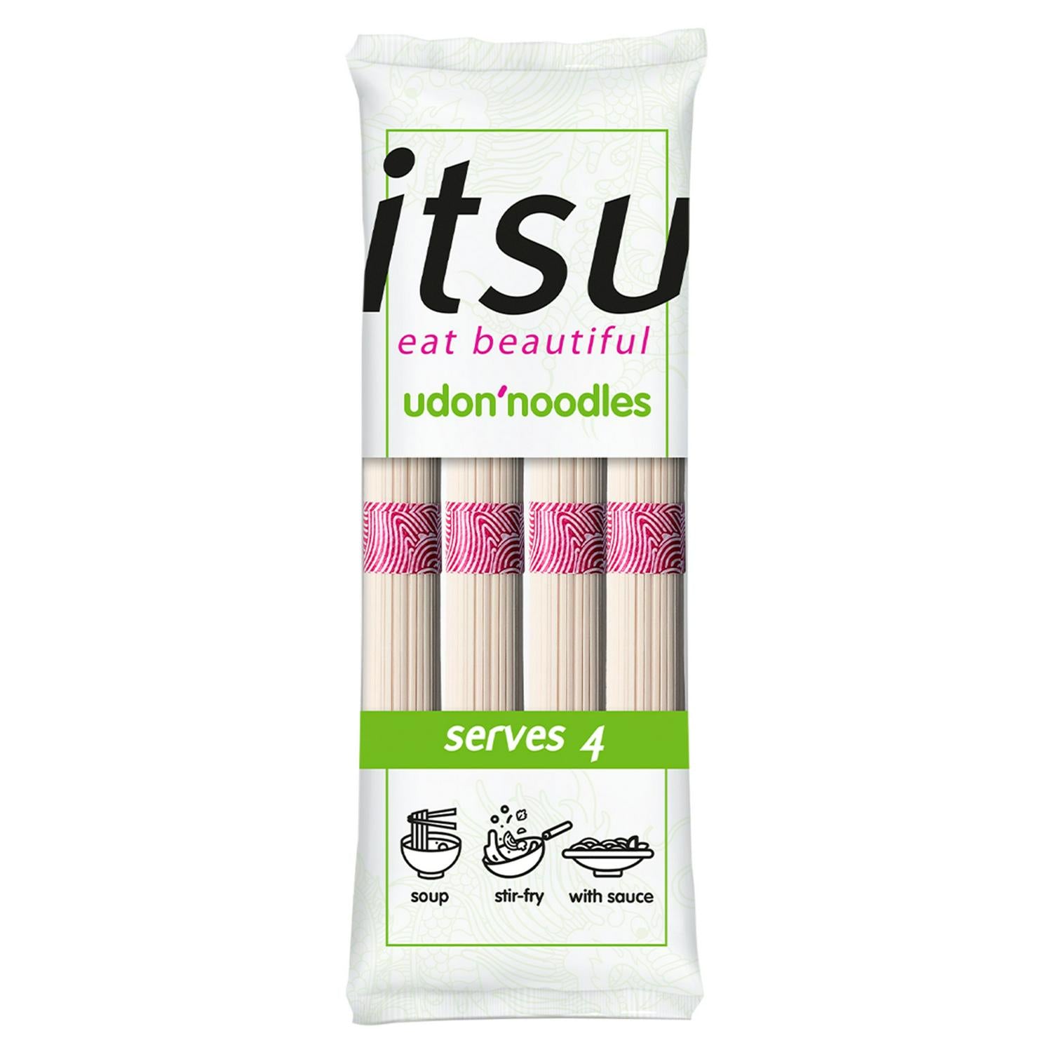Itsu brand Udon Thick Wheat Noodles 250g Pack, UK version