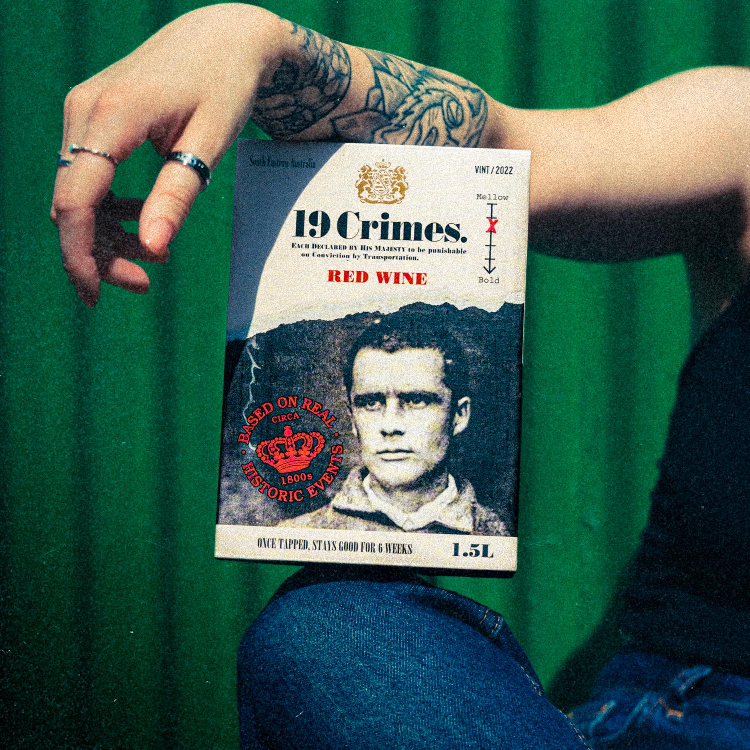 19 Crimes Australian red wine bag in box 1.5L, UK version