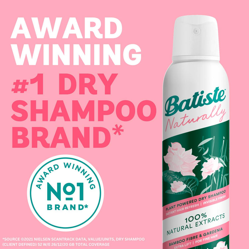 Batiste Naturally Dry Shampoo Bamboo Fibre & Gardenia 200ml