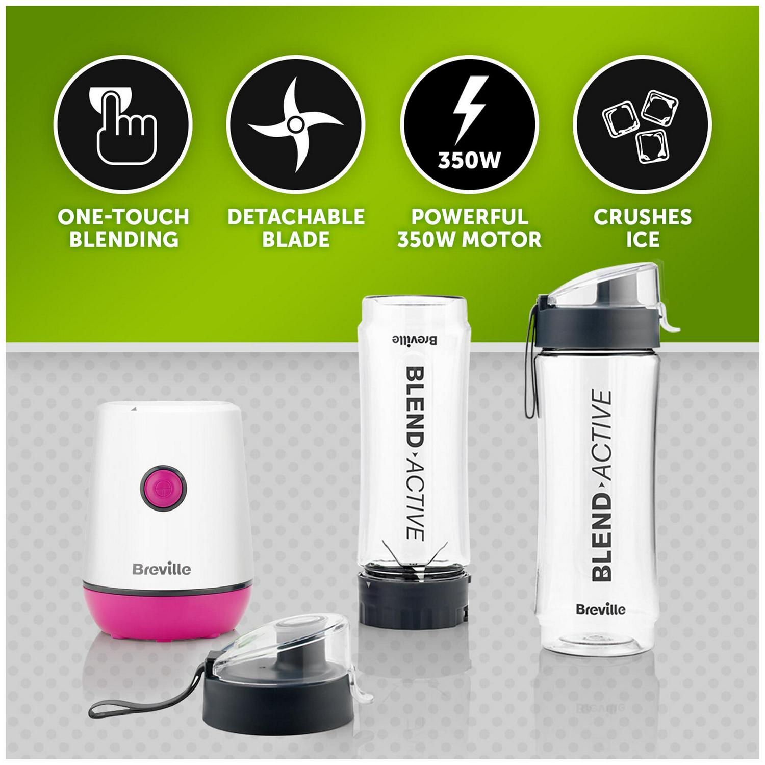 Breville Blend Active Personal Blender pink bottle - British product