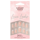 French Style Glitter False Nails with Glue, 24 Pieces
