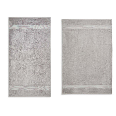 Serviette ou drap de bain de luxe en coton égyptien avec poil doux, design à rayures argentées de Sainsburys - Acheter en ligne chez McGrocer