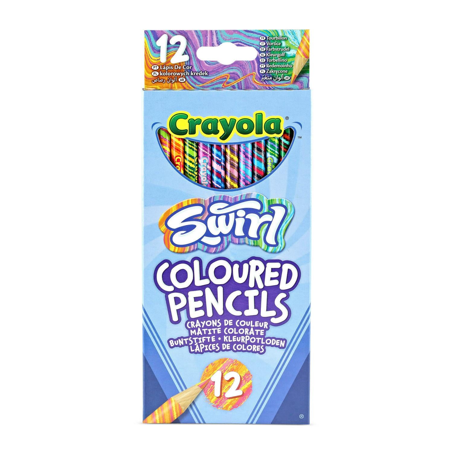 Crayola Swirl Pencils Pack of 12 Rainbow Variants - British product