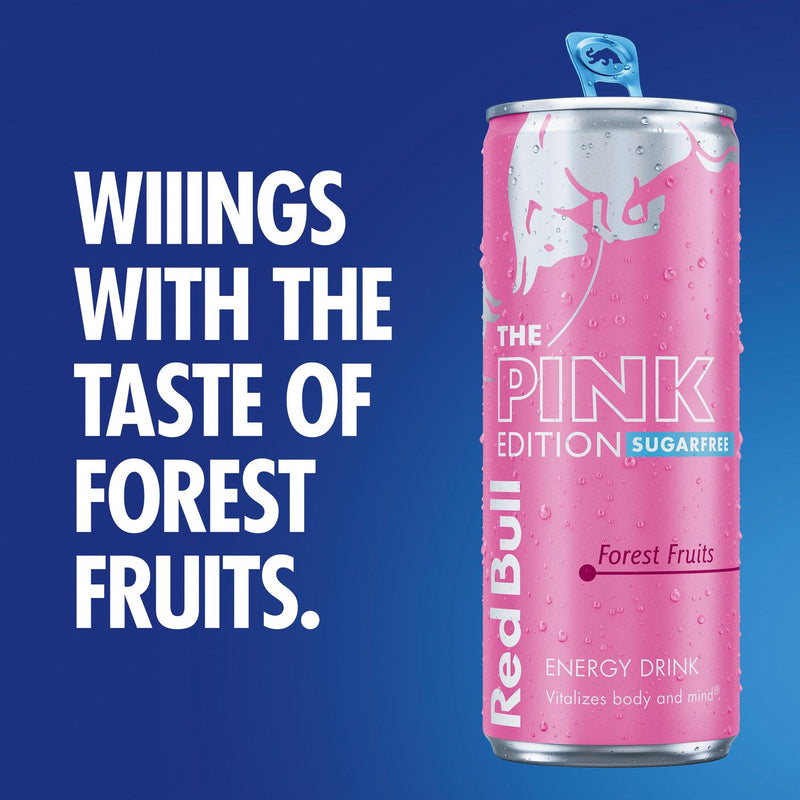 Red Bull Energy Drink Sugar Free Pink Edition Forest Fruits 4x250ml