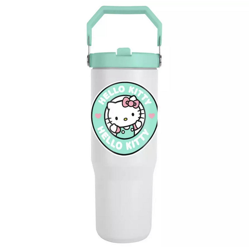 Hello Kitty Stainless Steel Cup Green White 850ml, UK version