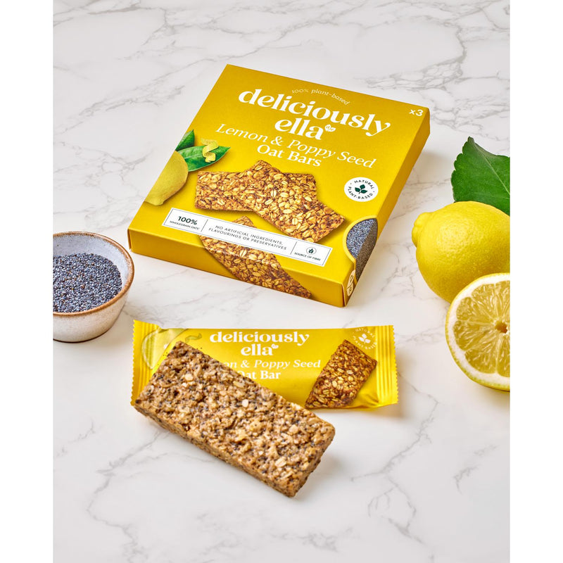 Deliciously Ella Lemon Poppy Seed Oat Flapjack 3x50g - British product