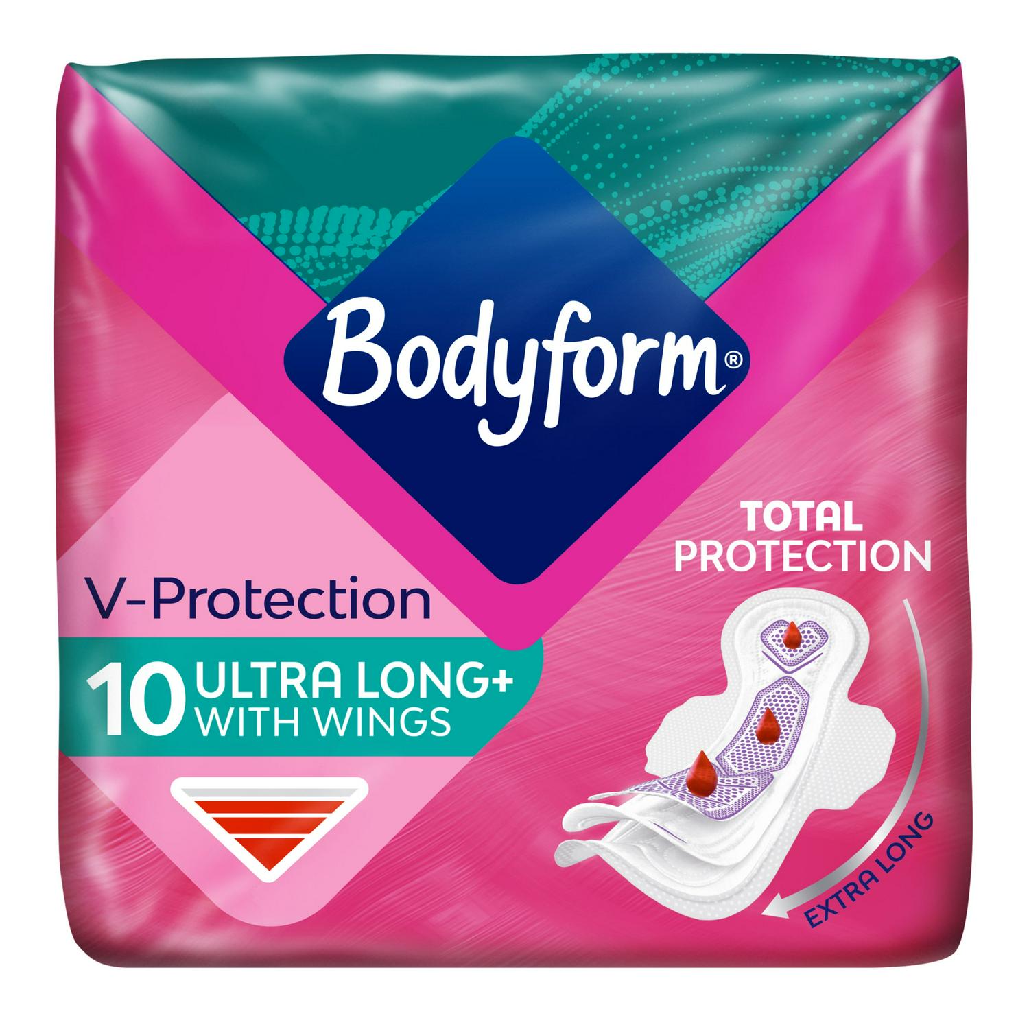 Bodyform Cour V Ultra Long Sanitary Towels Wings x10