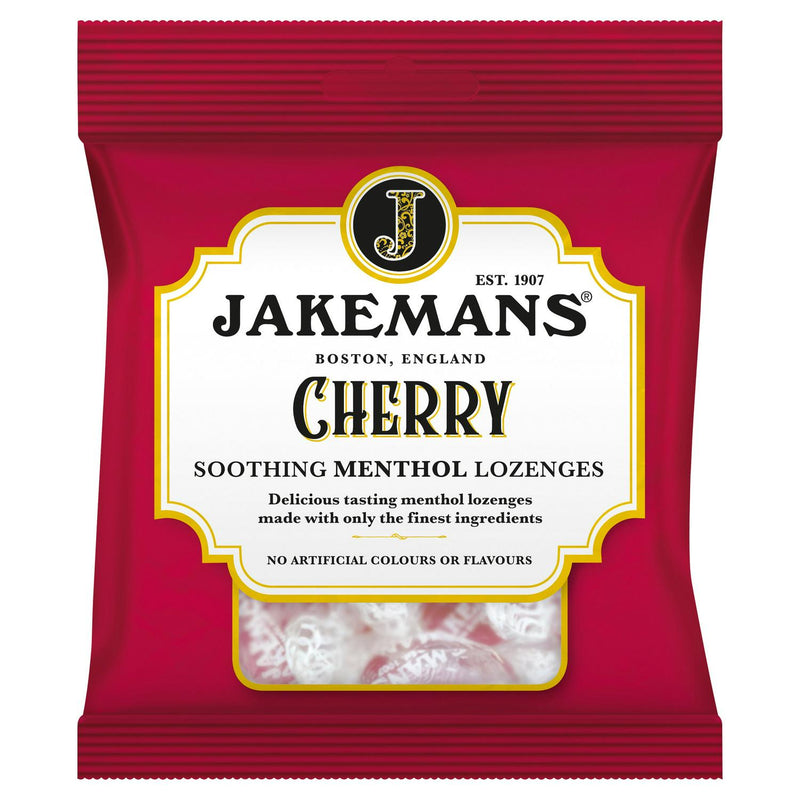 Jakemans Cherry Soothing Menthol Lozenges 73g, UK version