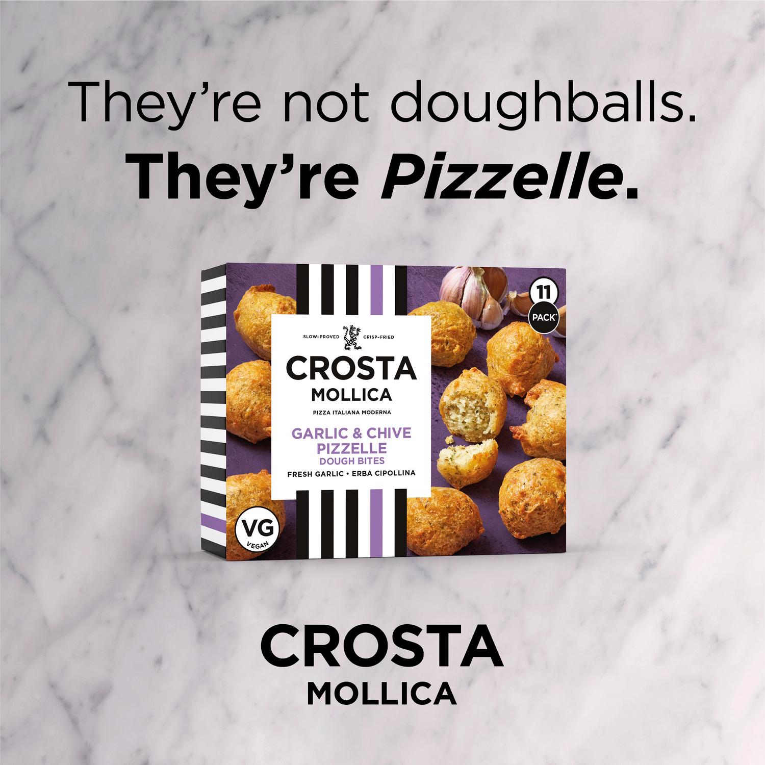 Crosta & Mollica garlic chive pizzelle dough bites 180g, UK version