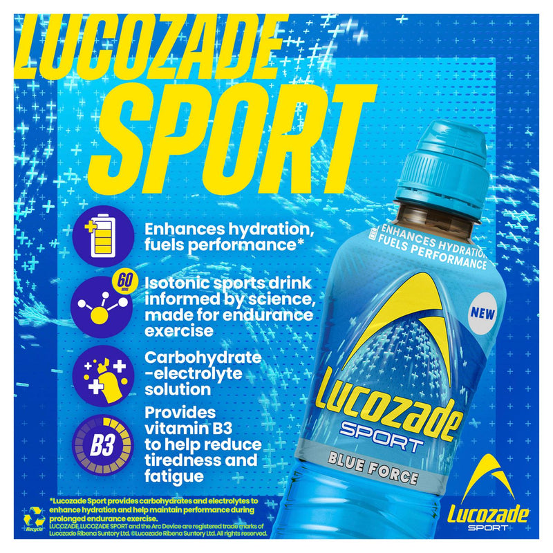 Lucozade Sport Drink Blue Force 4x500ml, UK version