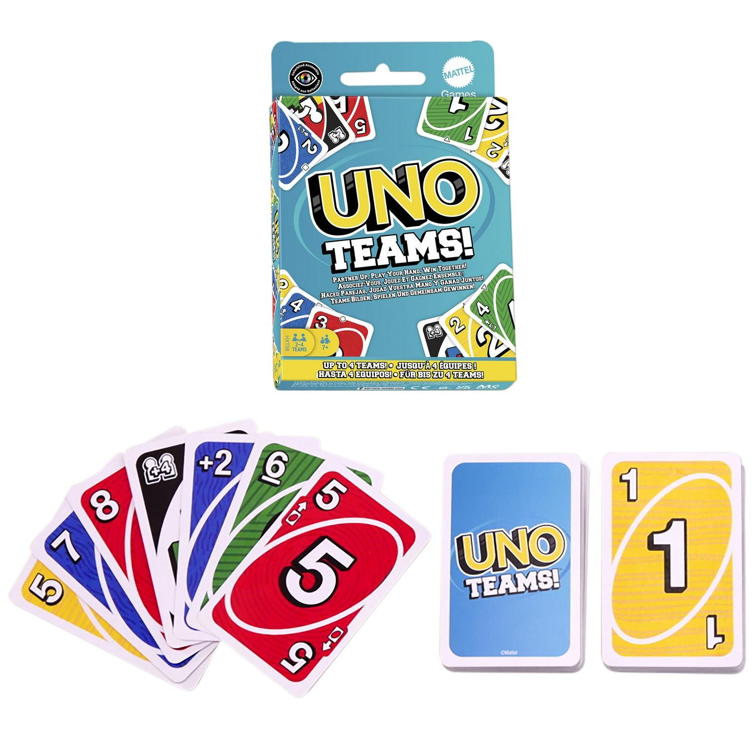 Mattel UNO Teams card game box (British brand)