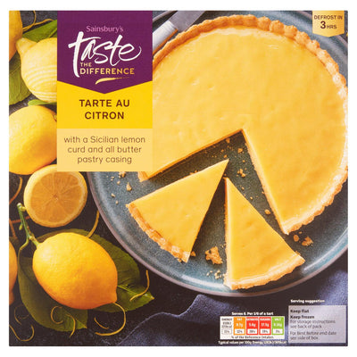 Sainsburys All Butter Pastry Lemon Tart with Sicilian Lemon Filling 435g- Buy online at McGrocer