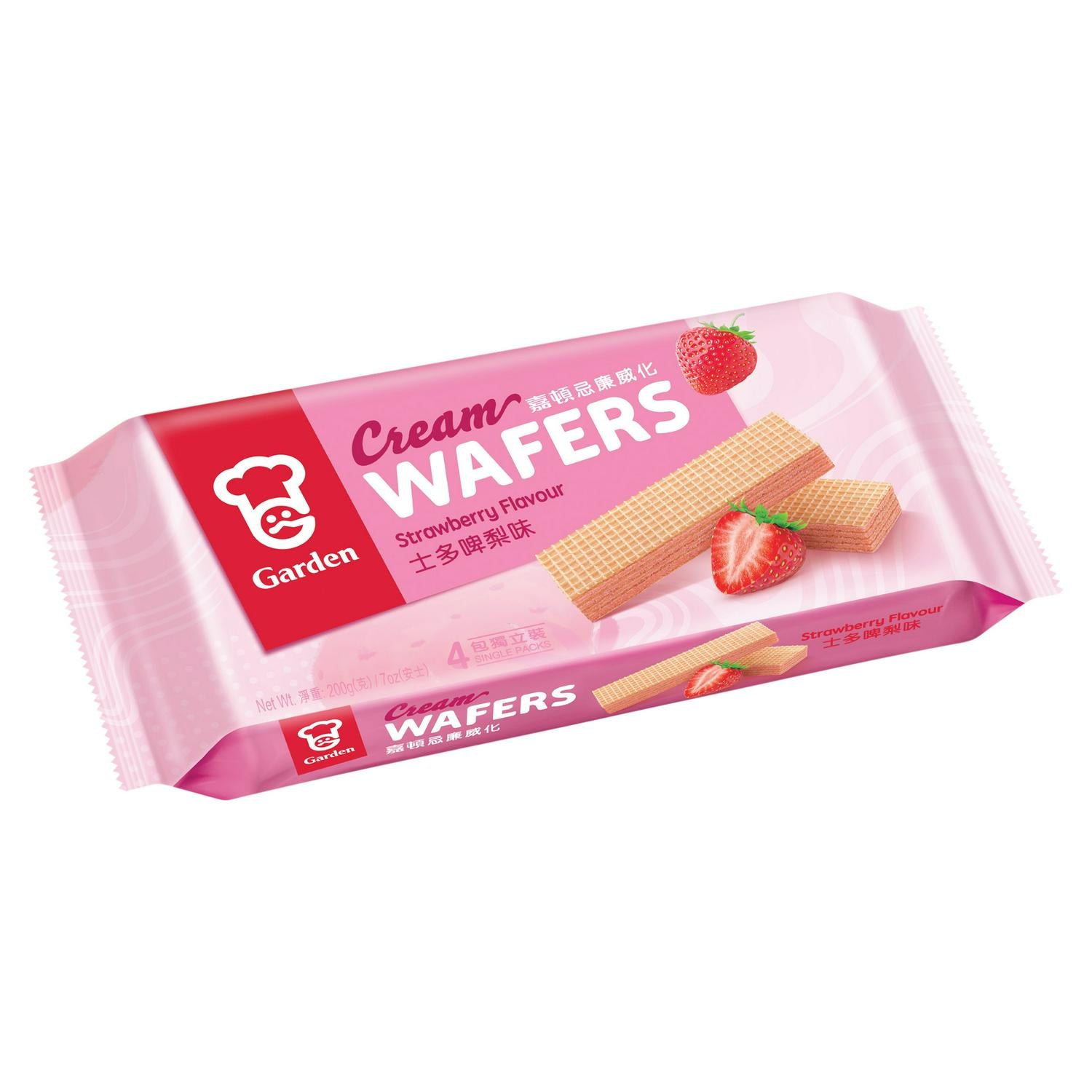Garden Cream Wafers Strawberry Flavour 200g sweet biscuit box, UK version