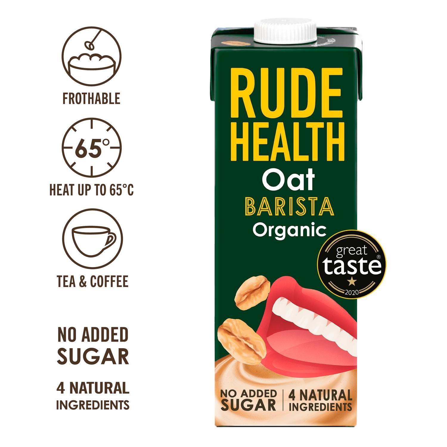 Rude Health Oat Barista Drink 1L, imported from the UK