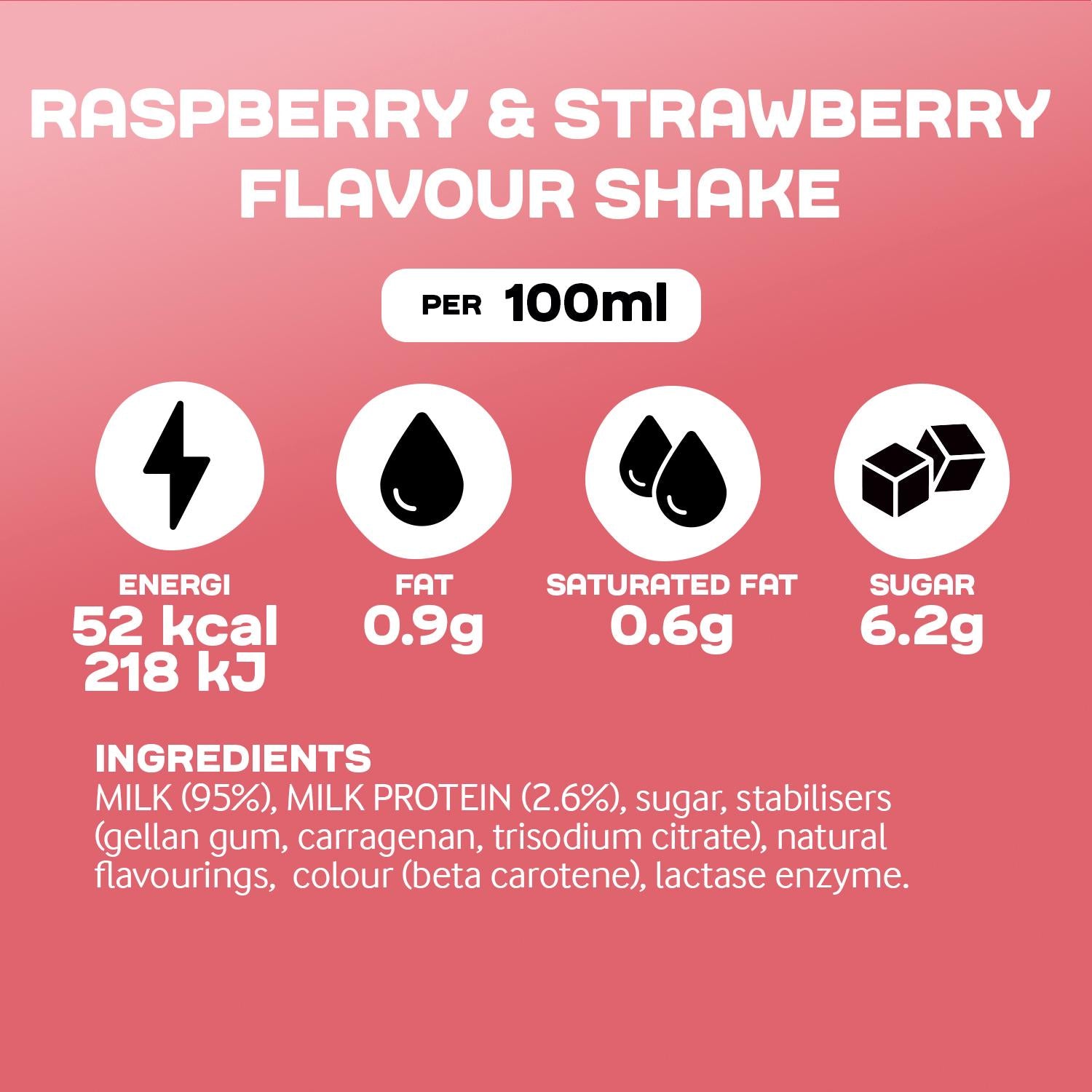 Arla Protein Strawberry & Raspberry flavoured milk 482ml - British product