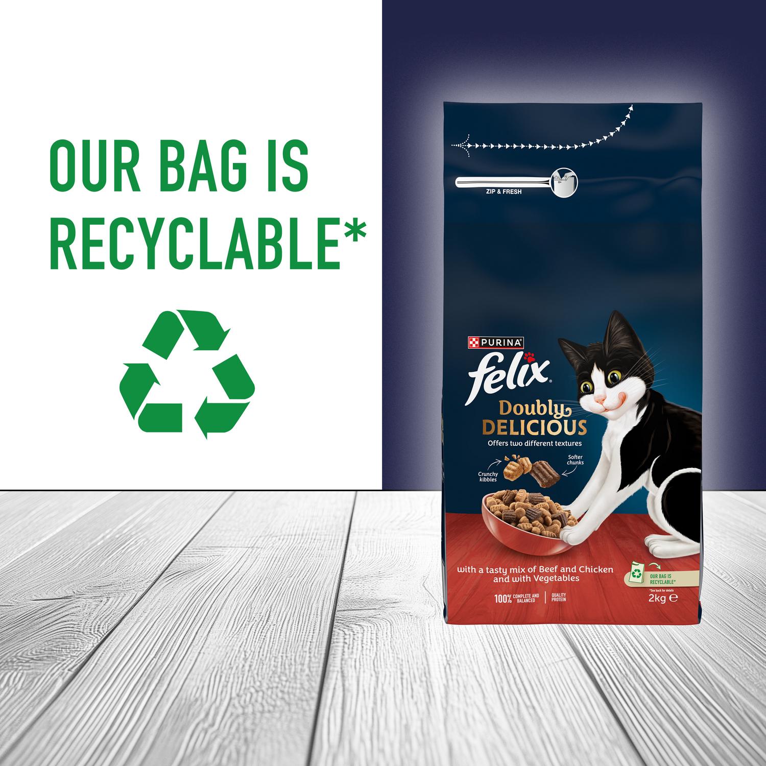 Felix dry cat food beef chicken vegetables 2kg UK version