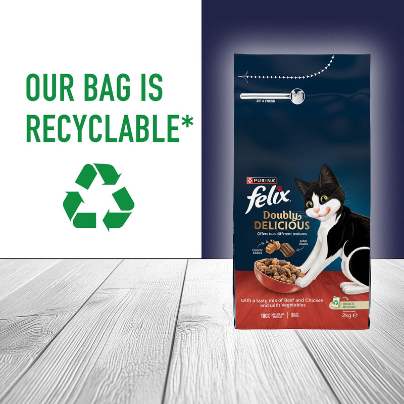 Felix dry cat food beef chicken vegetables 2kg UK version