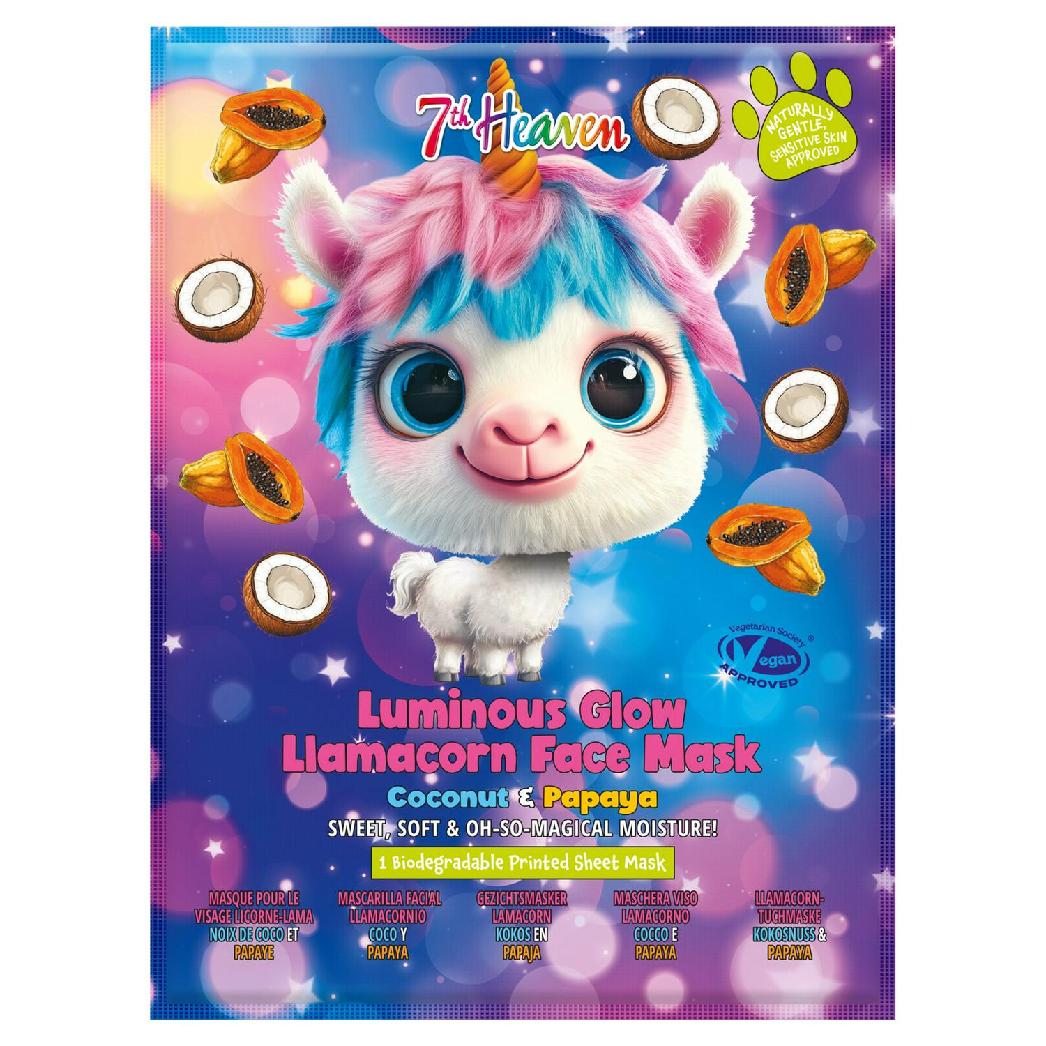 7th Heaven Coconut Papaya Llamacorn Face Mask Sachet (British brand)
