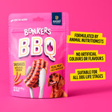 Bonkers BBQ chicken sausage dog treats 85g - British product