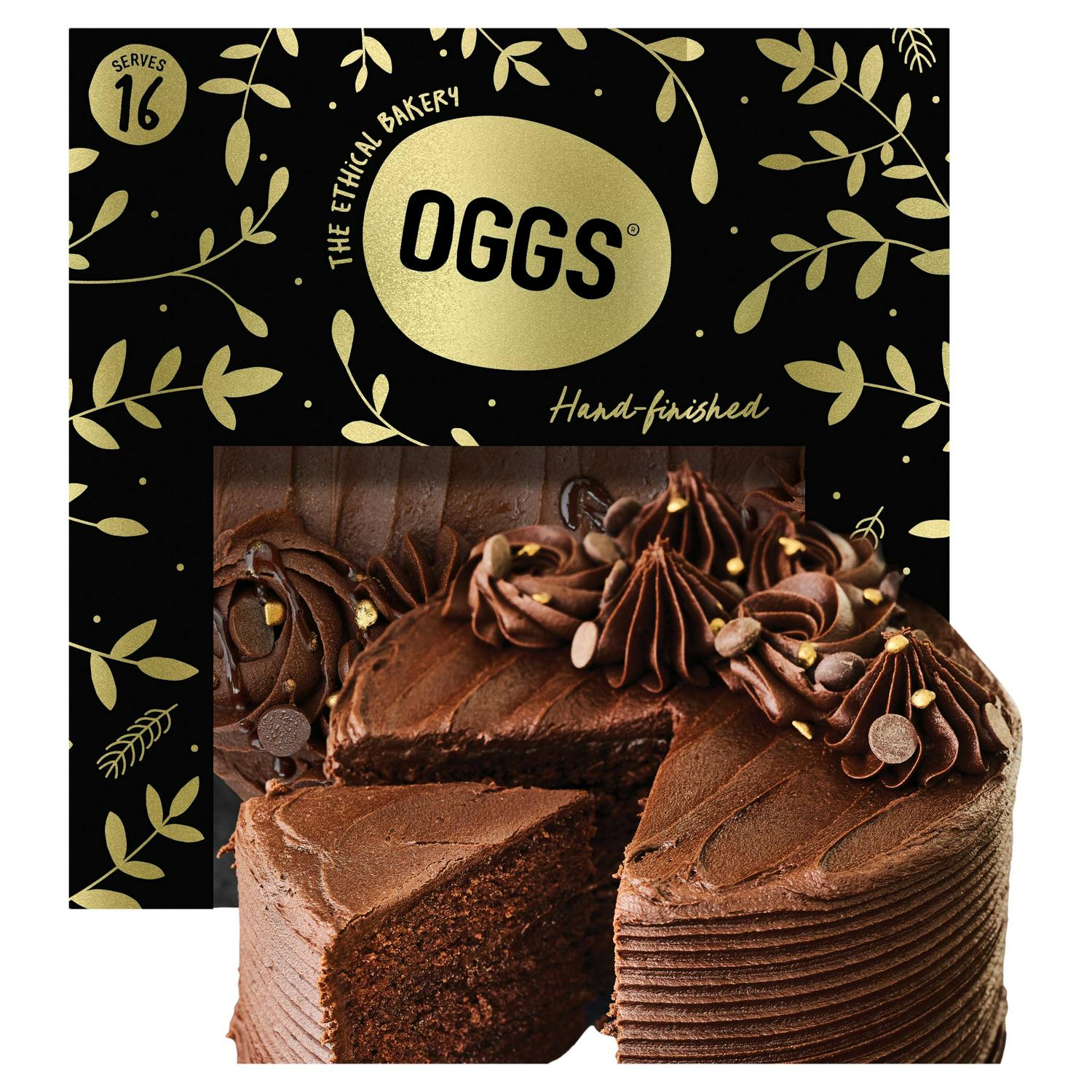 OGGS Rich Velvety Fudge Chocolate Cake, imported from the UK