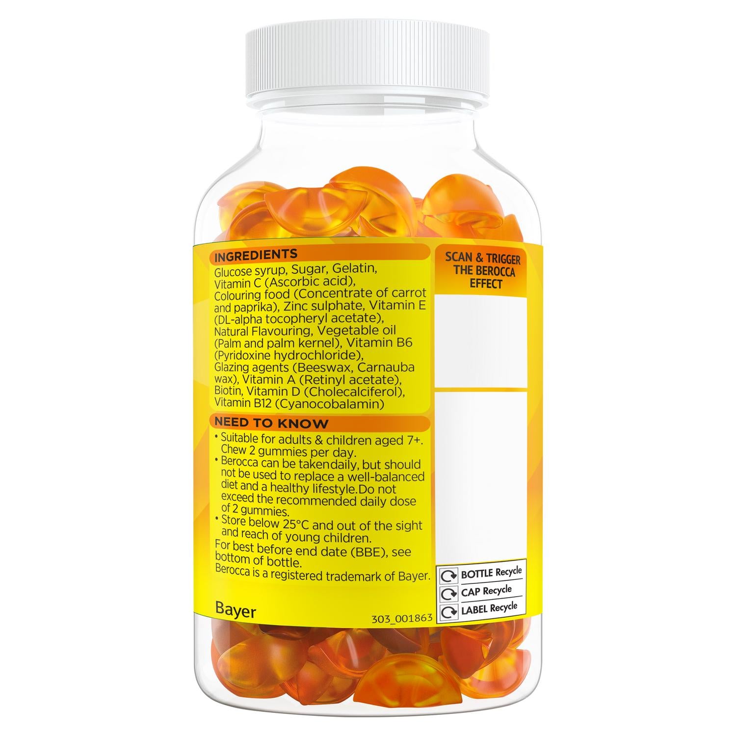 Berocca Immuno Gummies Orange Flavour x60 - British product