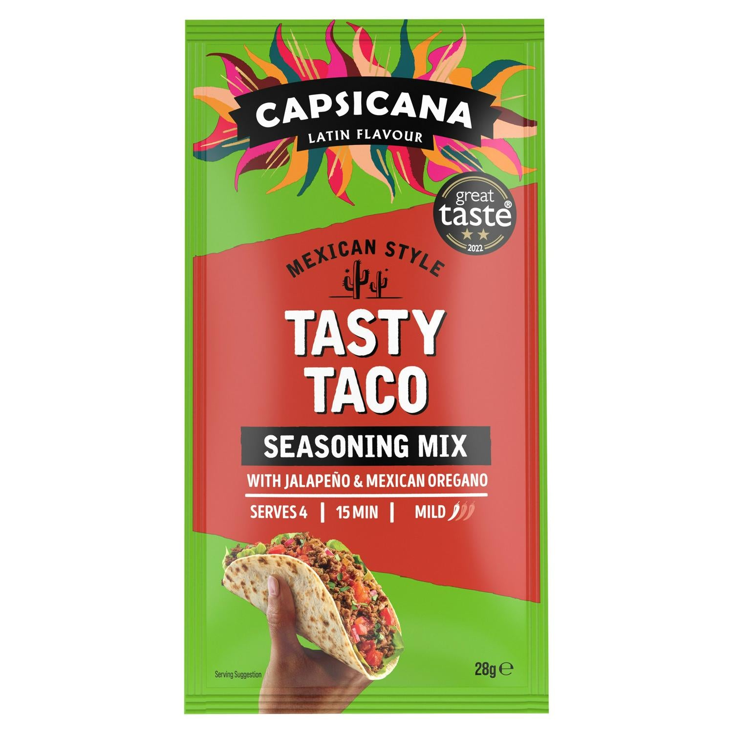 Capsicana Tasty Taco Seasoning Mix Mild 28g - British product