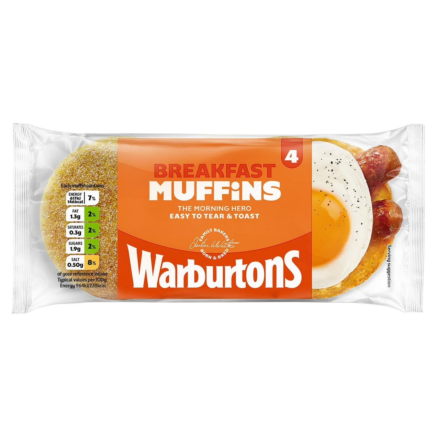 Warburtons Toasting Muffins Pack of 4 (British brand)