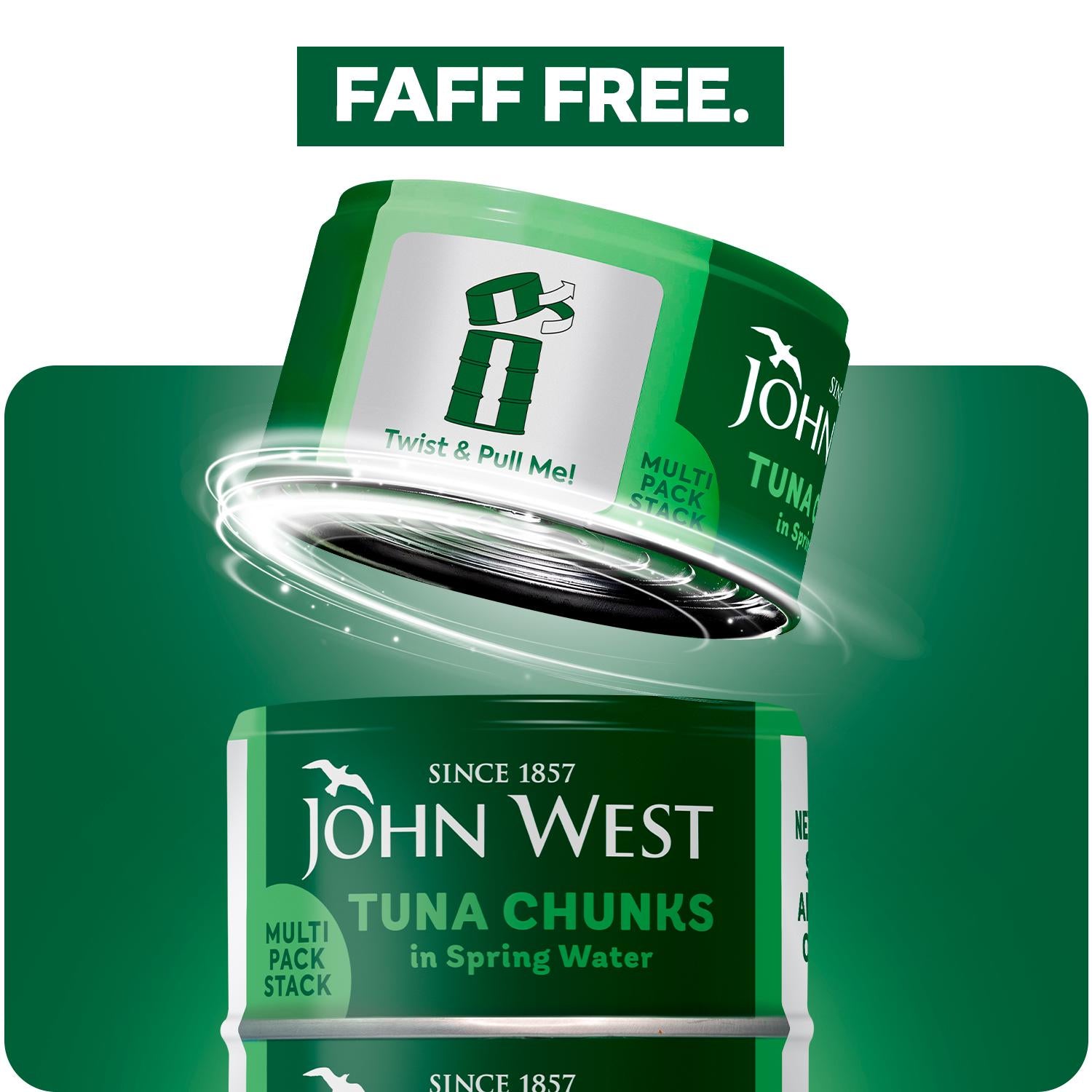 John West tuna chunks in spring water 4x125g, imported from the UK