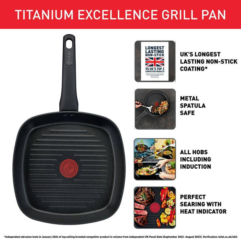Tefal Titanium Excellence grill pan 26cm (British brand)