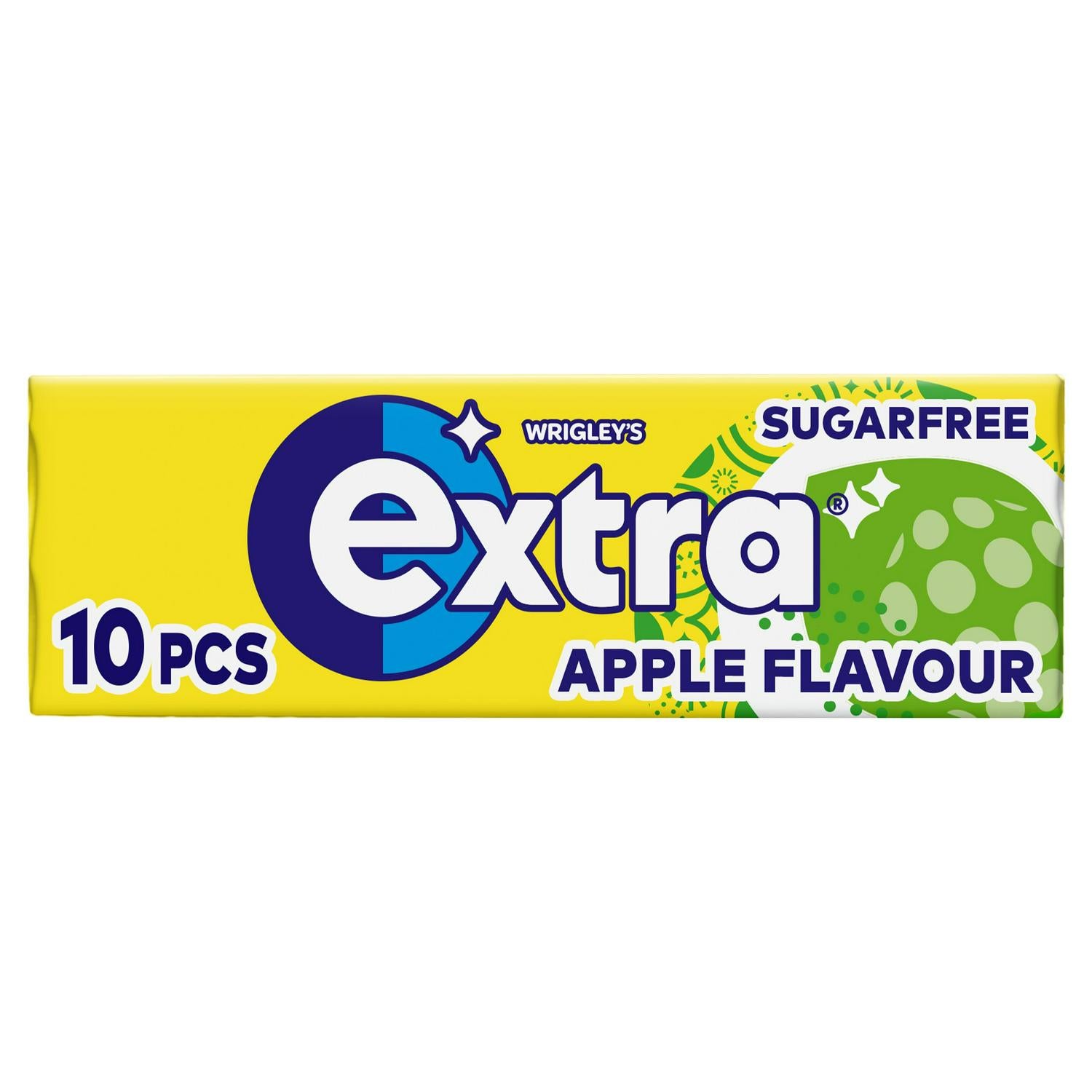 Sugar-Free Apple Flavour Chewing Gum Pieces 10 Pack