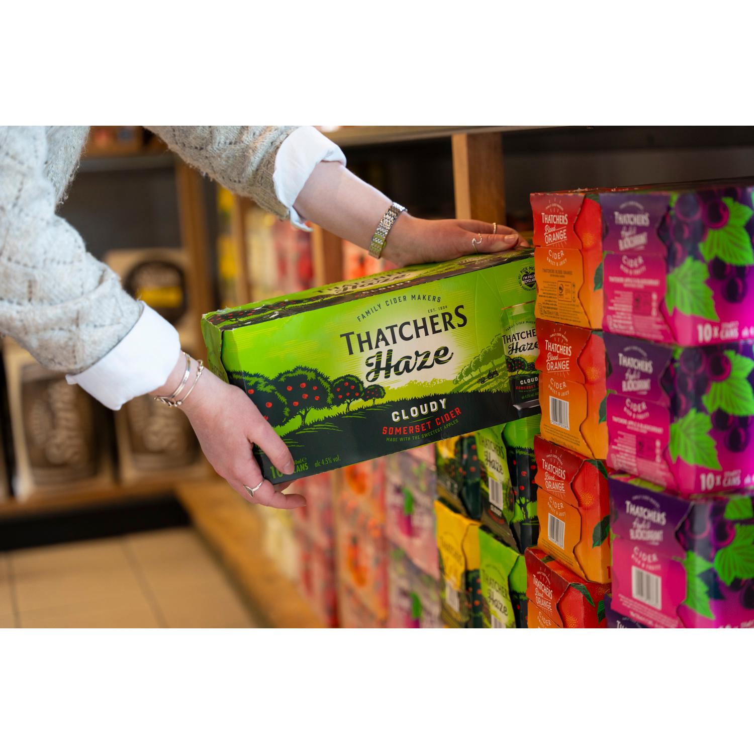 Thatchers Haze Cloudy Somerset Cider 10x440ml, imported from the UK