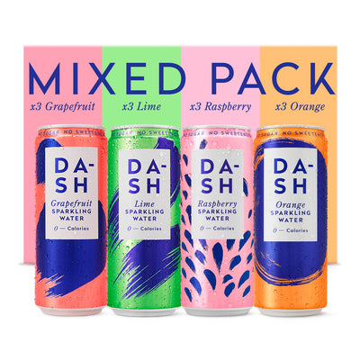 Sainsburys Dash Mix Pack Frukt Smaksatt Musserende Vann 12 x 330ml- Kjøp online på McGrocer