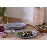 Habitat blue stoneware dinner plate with speckled glaze, UK version